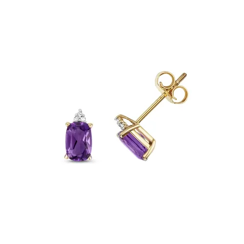 Diamond & CU Amethyst Studs